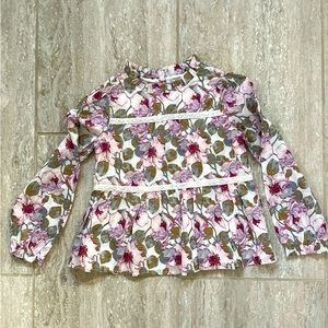 Paisley print long sleeve tiered top / blouse !!